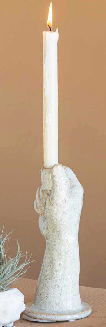 Stoneware Hand Candle Holder