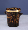 Glass Tortoise and Gold Ice Bucket