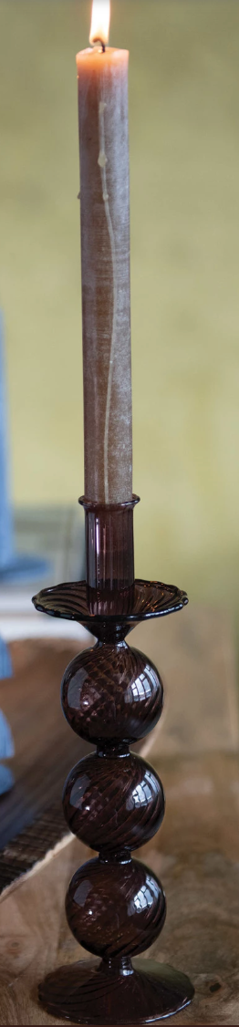 Brown Glass Taper Holder