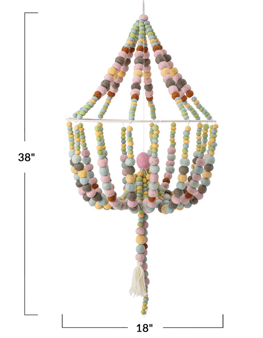 Felt Pom Pom Chandelier Mobile