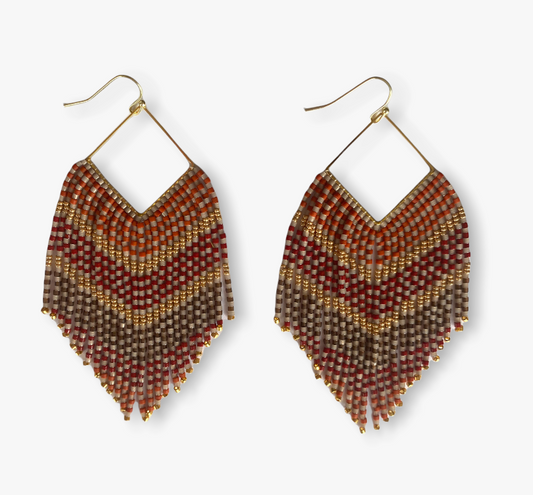 Beaded Maxi Fringe Earrings