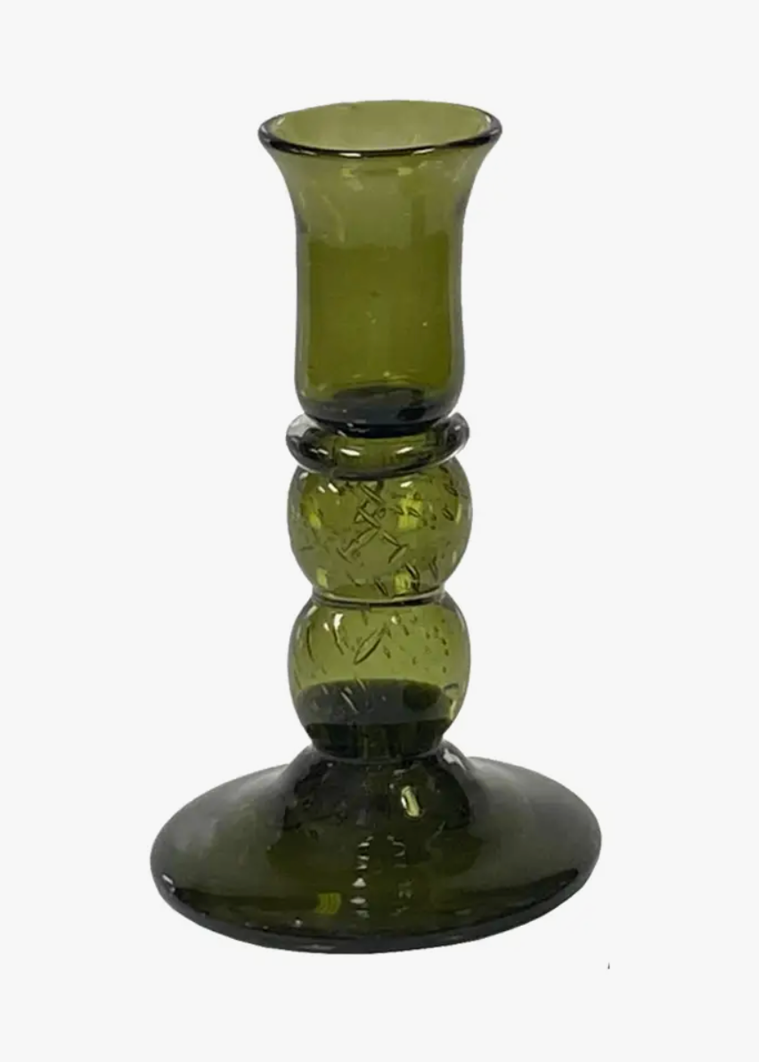 Hand Blown Glass Candlestick