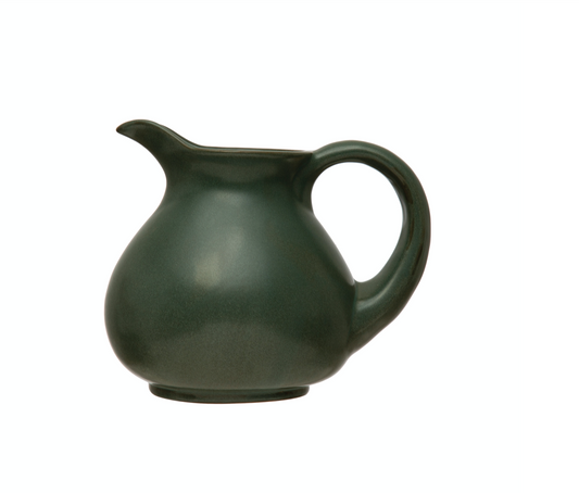 Green Stoneware Pitcher