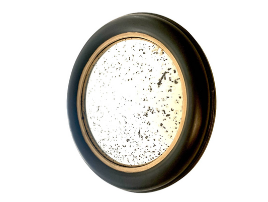 Antique Convex Mirror Black and Gold