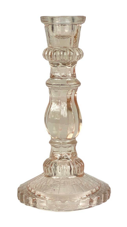 Light Pink Glass Candleholder