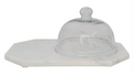 Marble Serving Tray with Glass Cloche