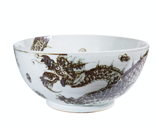 Rusty Brown Spinning Dragon Bowl