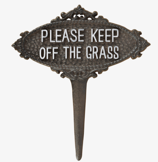 Metal Keep off the Grass Sign