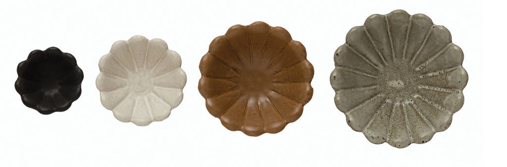 Stoneware Flower Bowls
