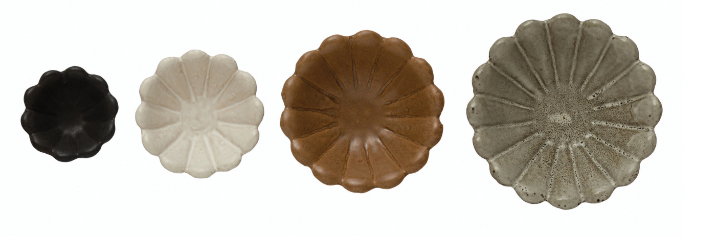 Stoneware Flower Bowls