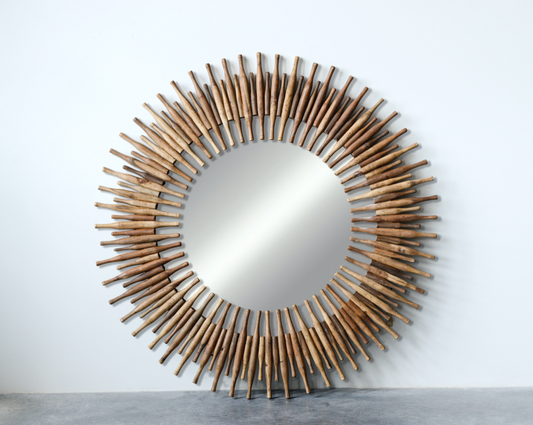 Wood Sunburst Mirror