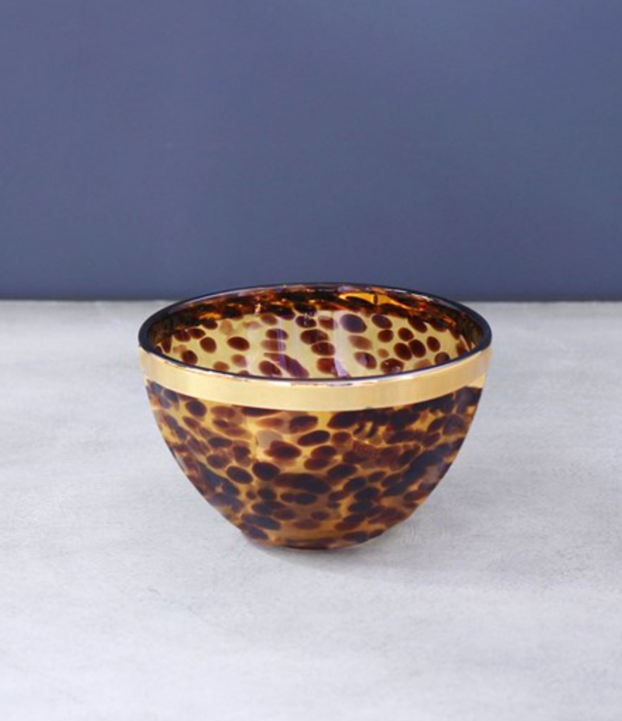 Glass Tortoise and Gold Bowl