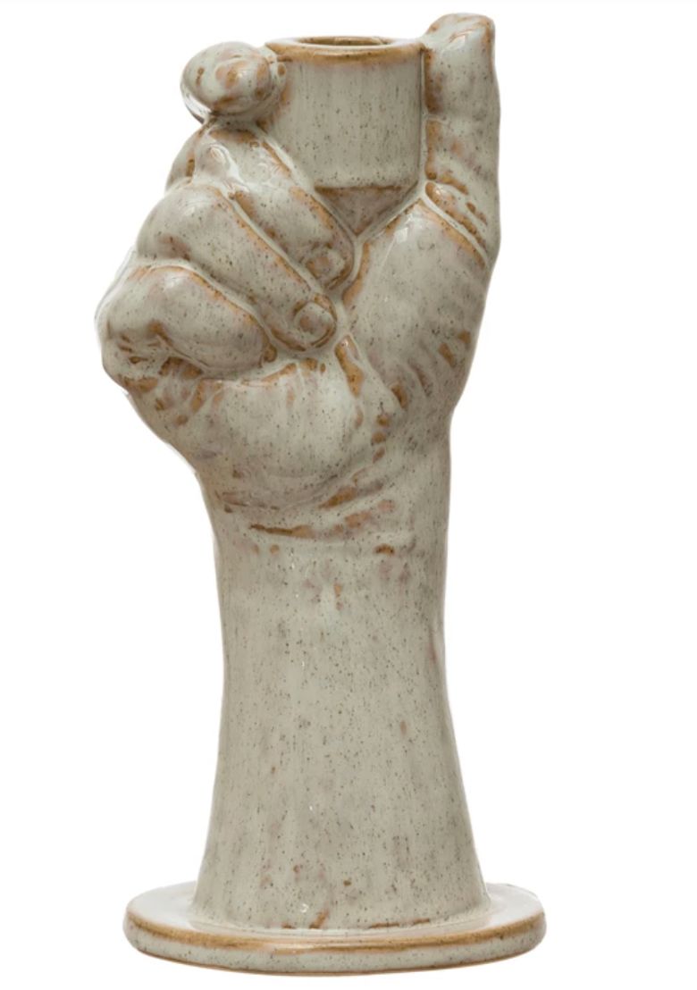 Stoneware Hand Candle Holder