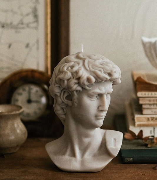 David Bust Scented Head Candle Grey