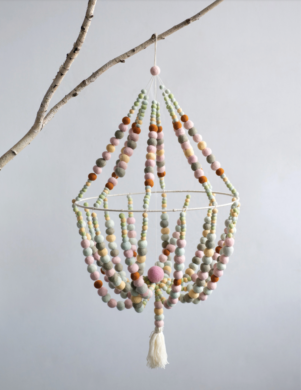 Felt Pom Pom Chandelier Mobile